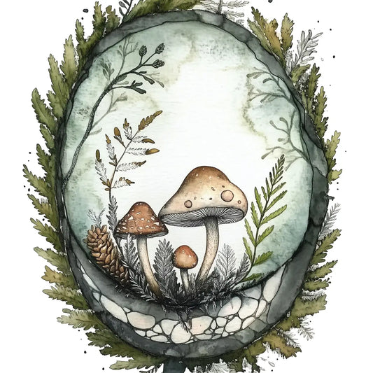 Enchanted Mushrooms: Forest Mushrooms Postcard