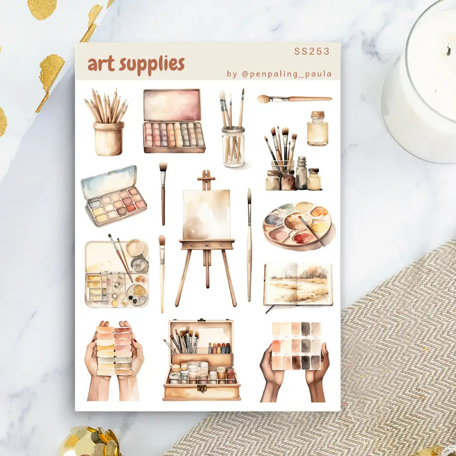 Art Supplies Sticker Sheet
