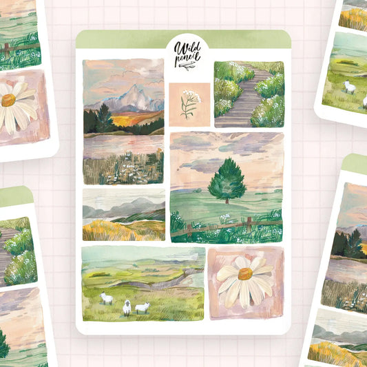 Sunrise Landscapes Sticker Sheet