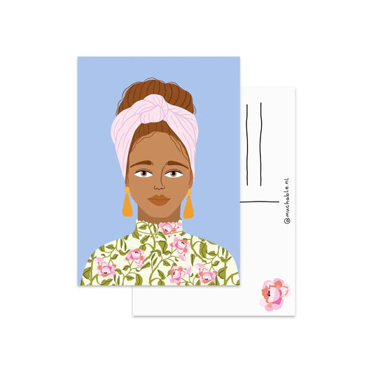 Girl with Headband Postcard
