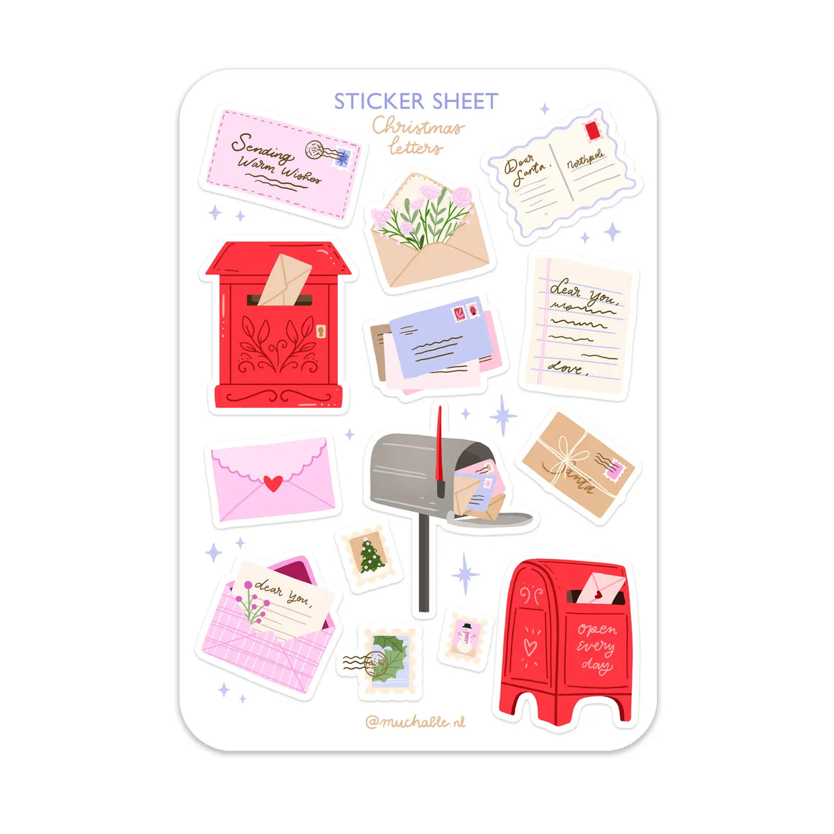 Christmas Letters Sticker Sheet
