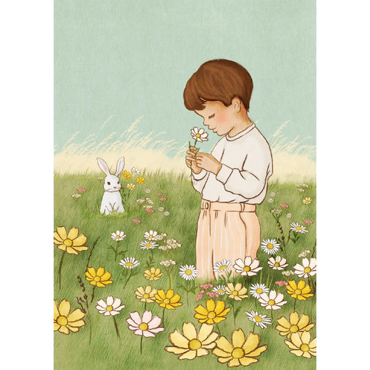 Belle & Boo Postcard "Flower Field Boy"