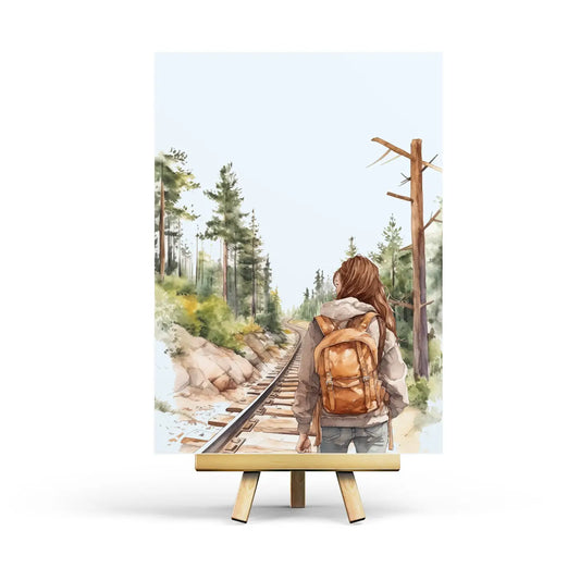 Train Tracks Postcard