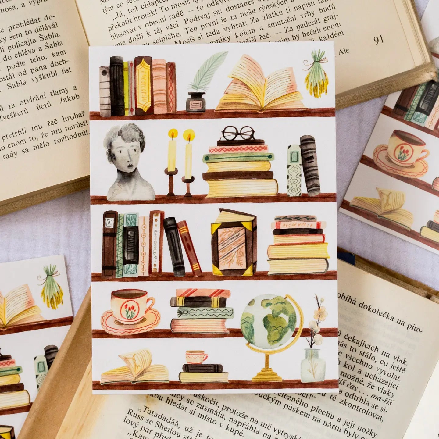 Bookshelf Postcard