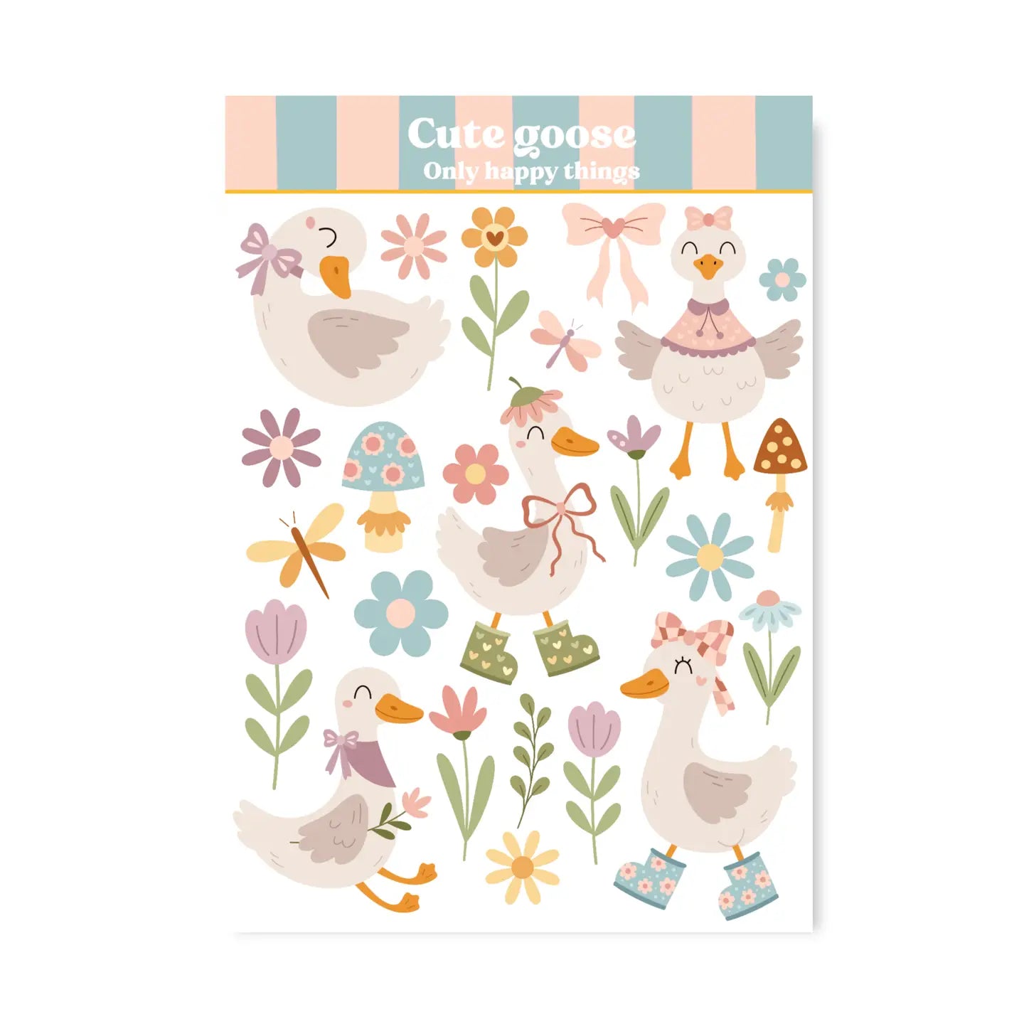 Cute Little Goose Sticker Sheet