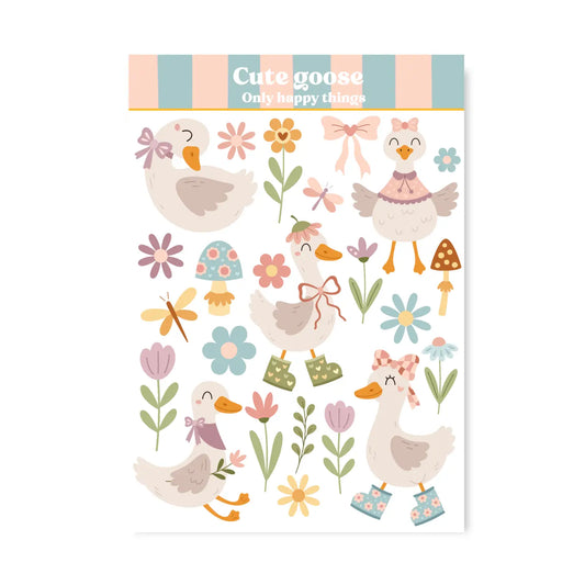 Cute Little Goose Sticker Sheet