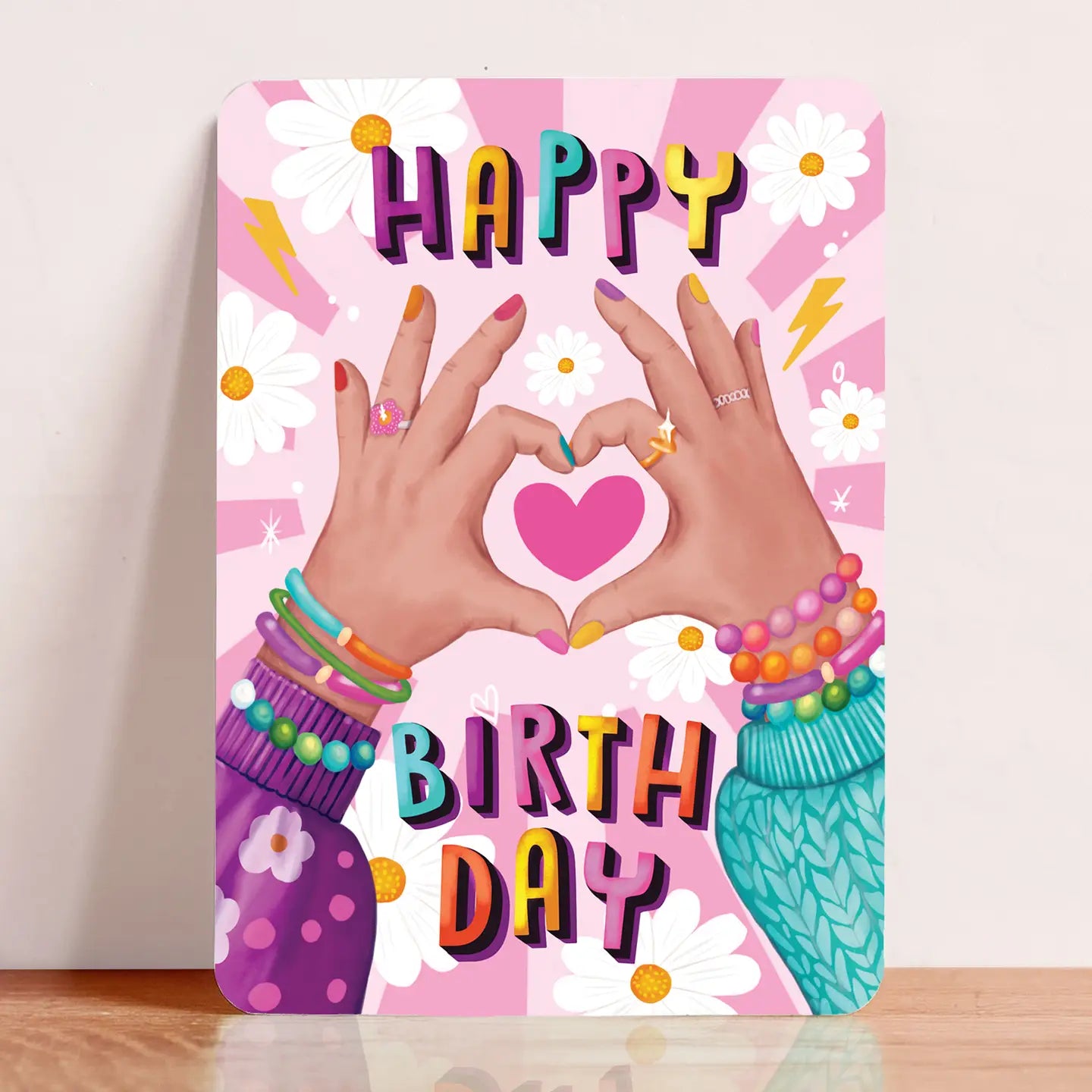 Hands Making Heart Birthday Postcard