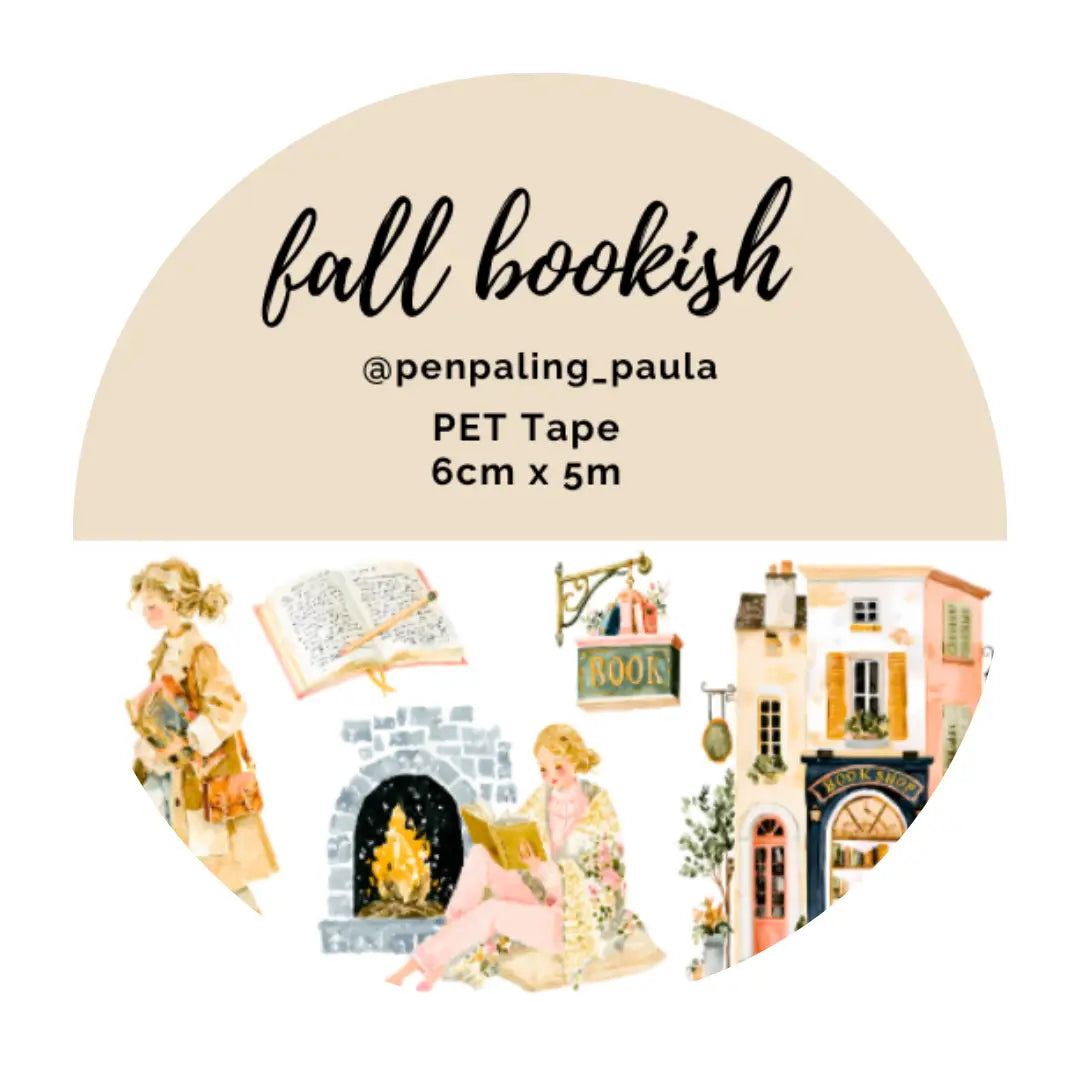 Fall Bookish PET Tape PRE-CUT