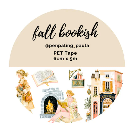 Fall Bookish PET Tape PRE-CUT