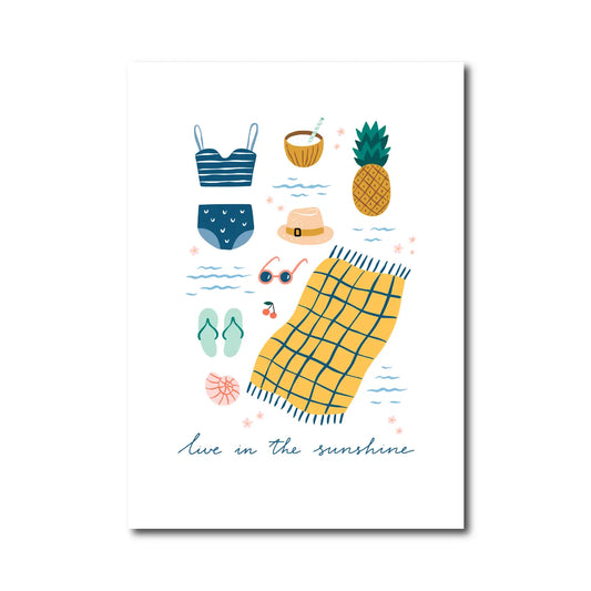 Live in the Sunshine Postcard