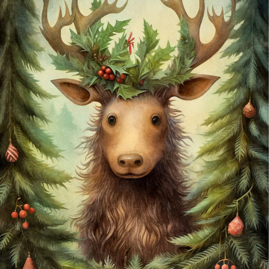 Whimsical Reindeer Postcard