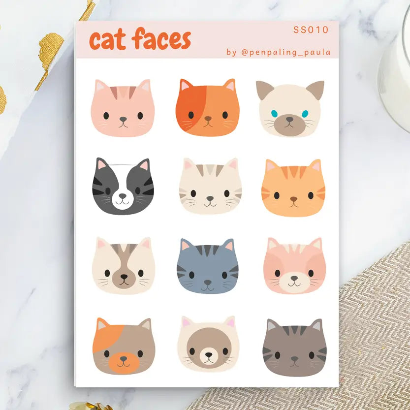 Cat Faces Sticker Sheet