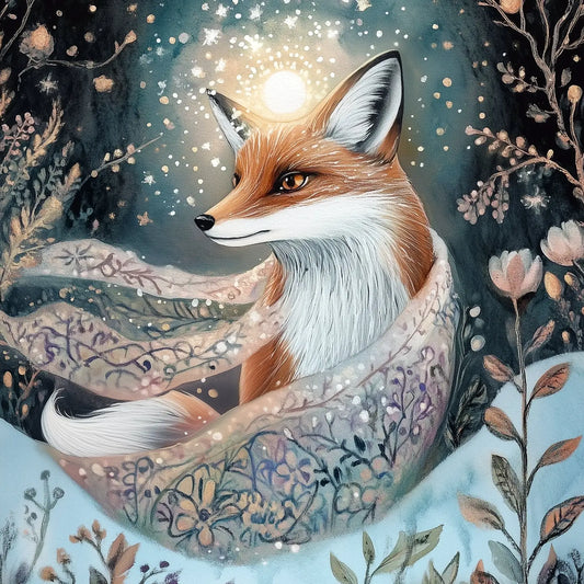 Imbolc Magic Fox Postcard