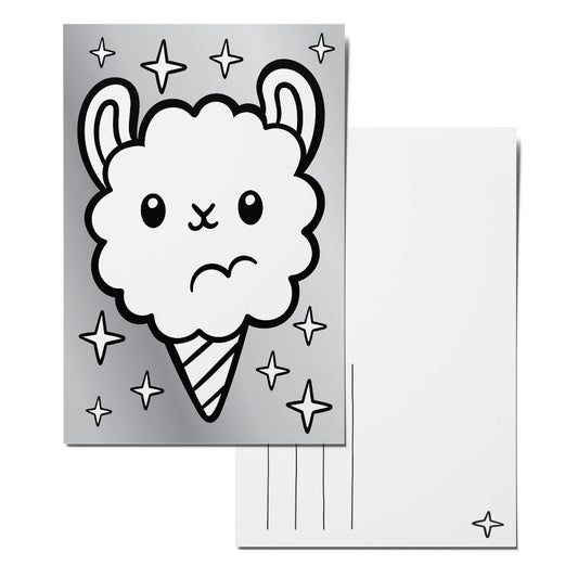 Color-in Fairy Floss Postcard