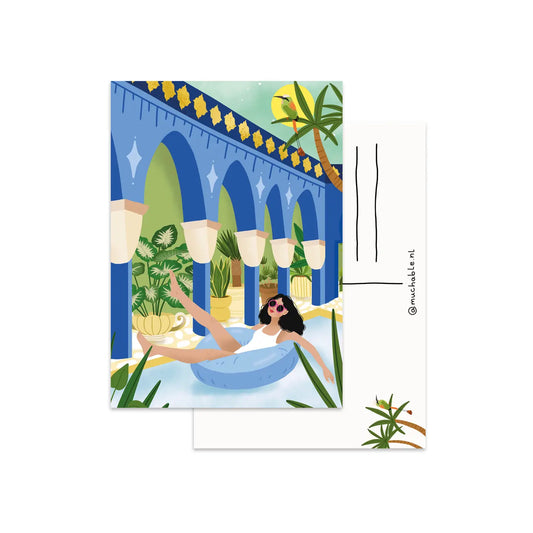 Woman in Floaty Postcard