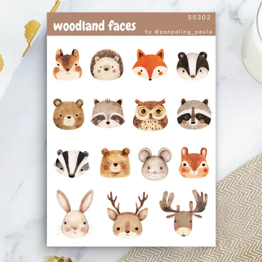 Woodland Faces Sticker Sheet