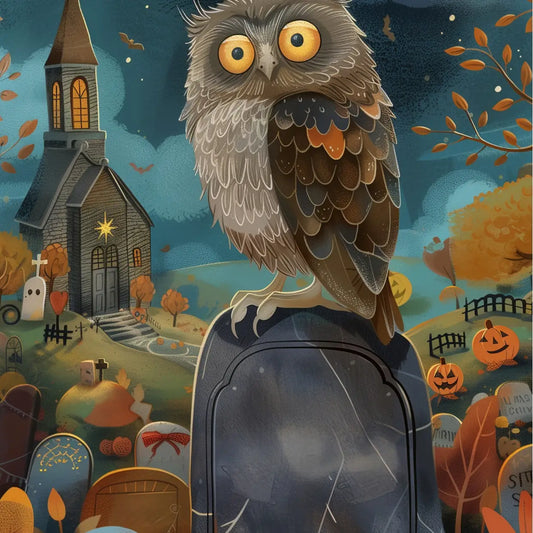 Sweet Halloween Owl Postcard