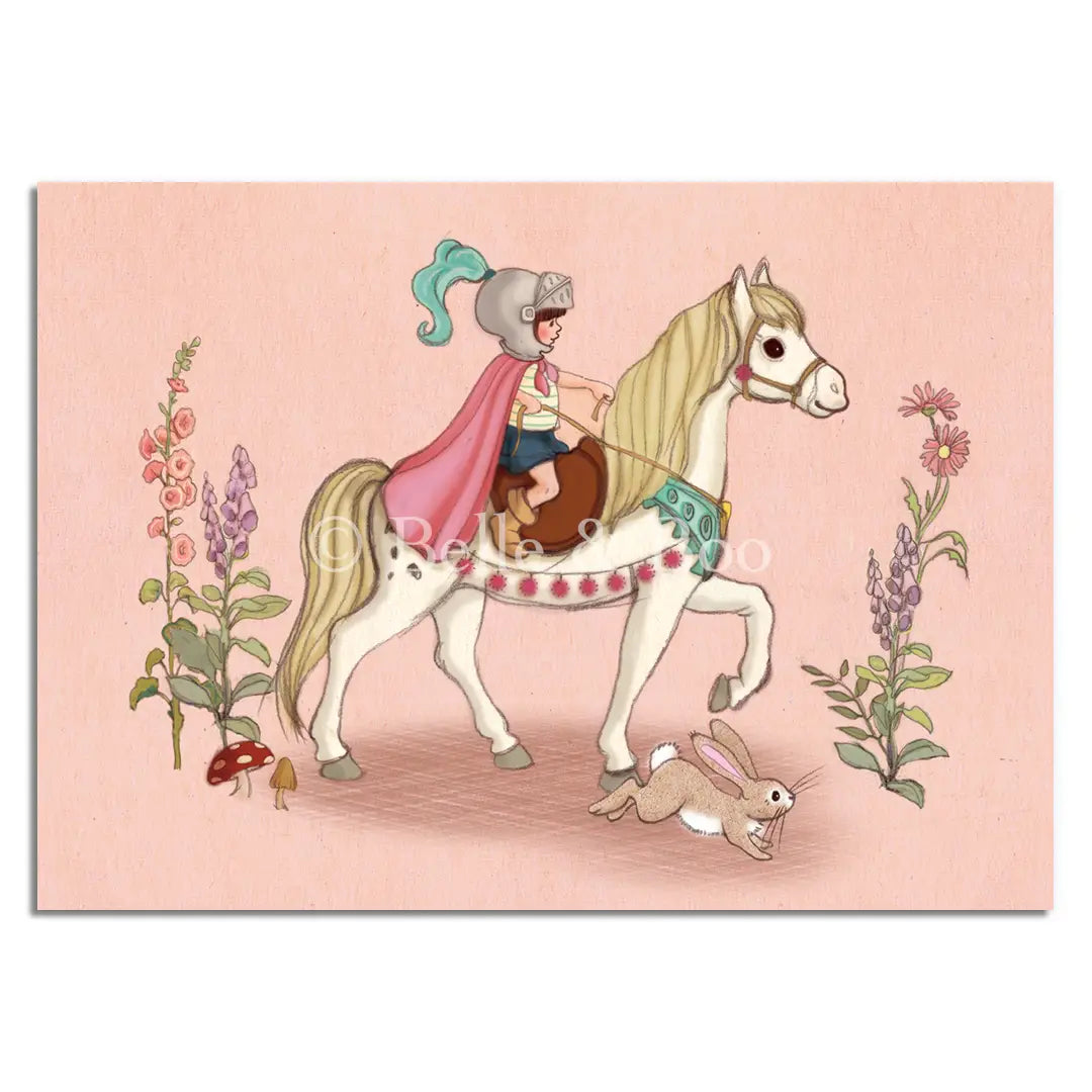 Belle & Boo Postcard "Brave Knight"