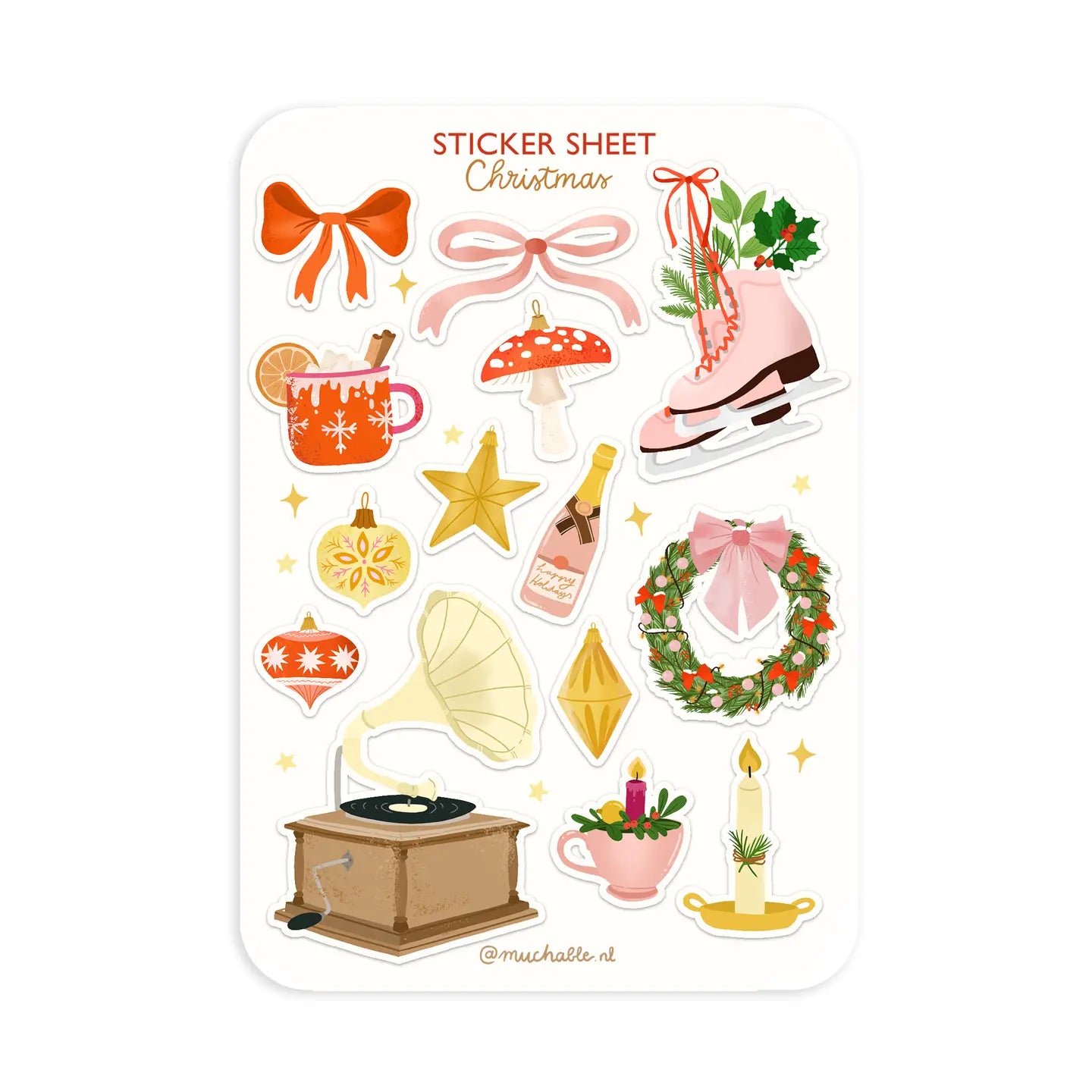 Cute Christmas Things Sticker Sheet