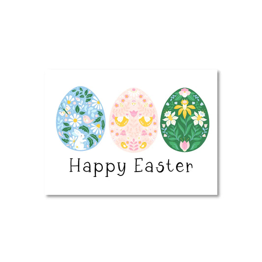 Happy Easter Pastel Eggs Postcard