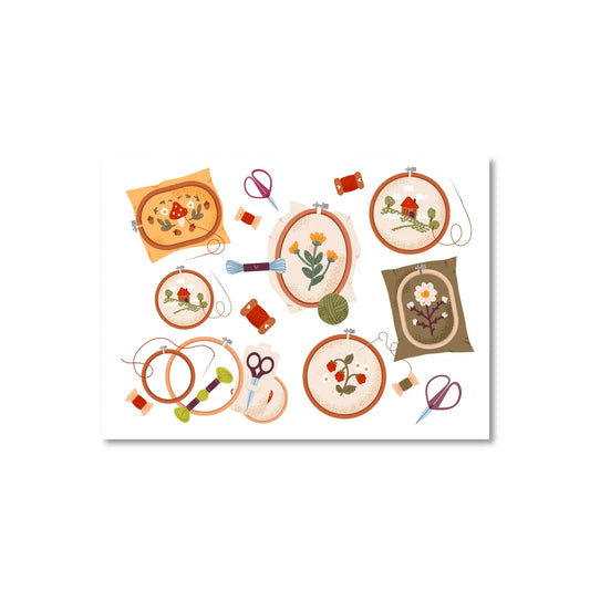 Embroidery Postcard