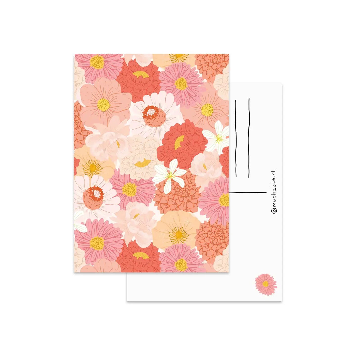 Pink Flowers Postcard