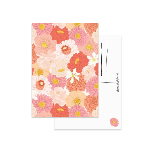 Pink Flowers Postcard