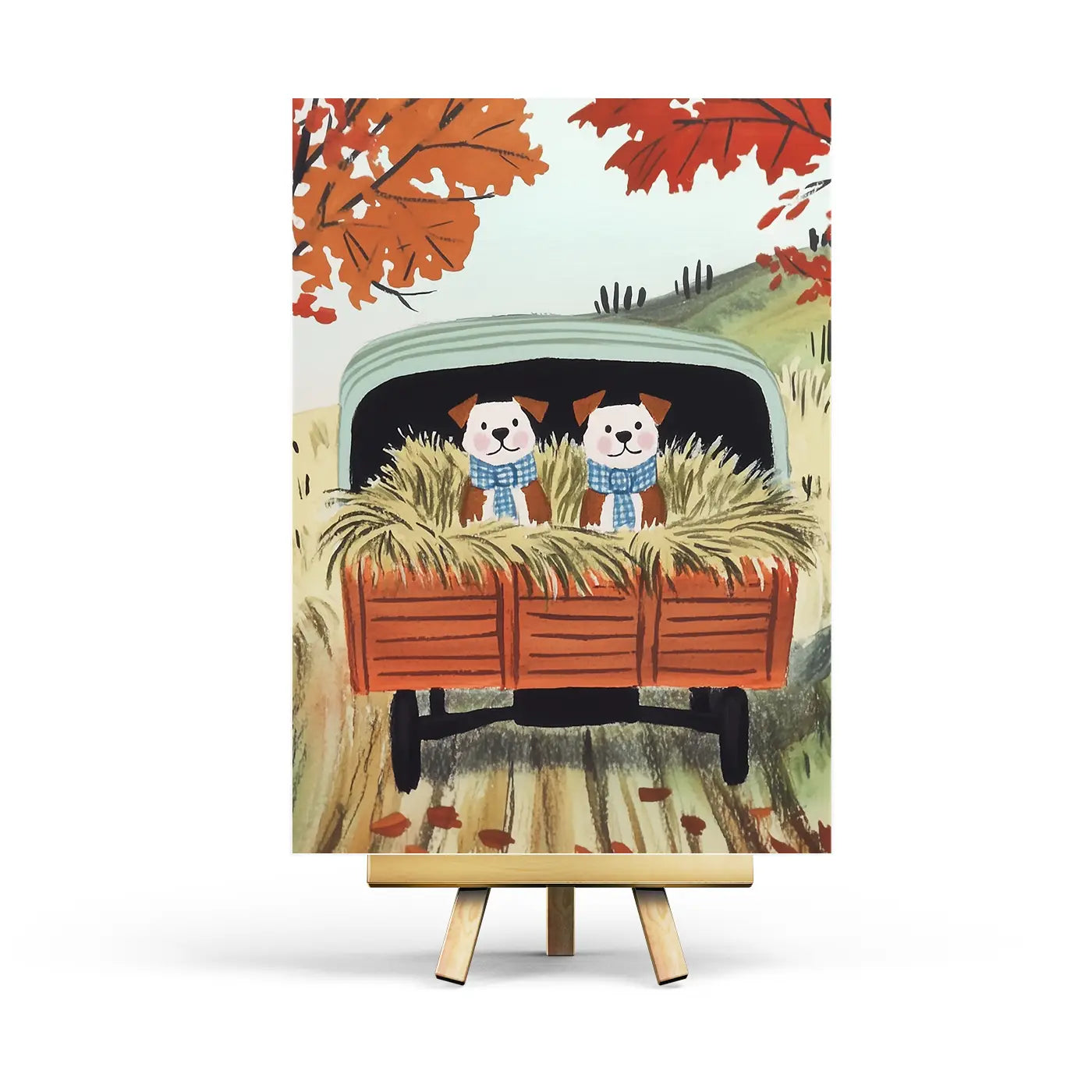 Dogs in Carriage Postcard