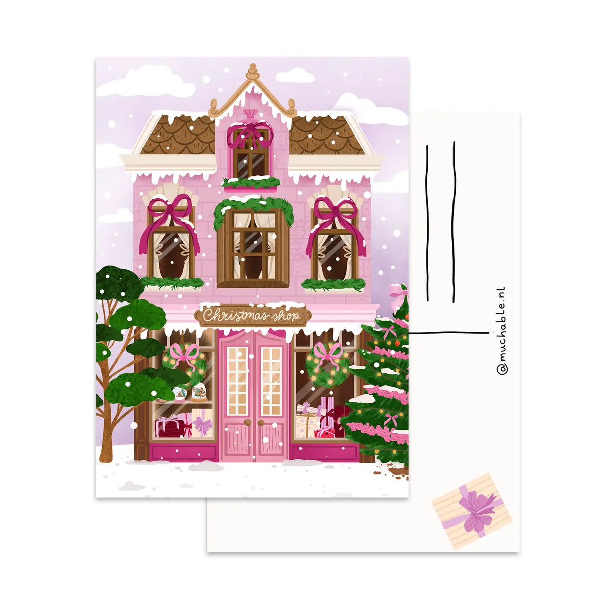 Winter Cottage Postcard