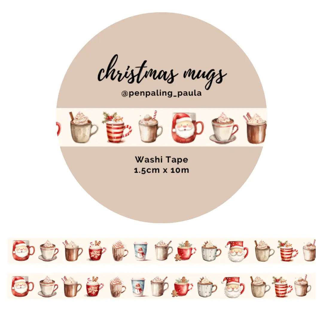 Christmas Mugs Washi Tape
