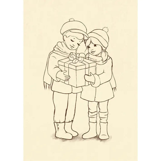 Belle & Boo Postcard "The Present Sketch"