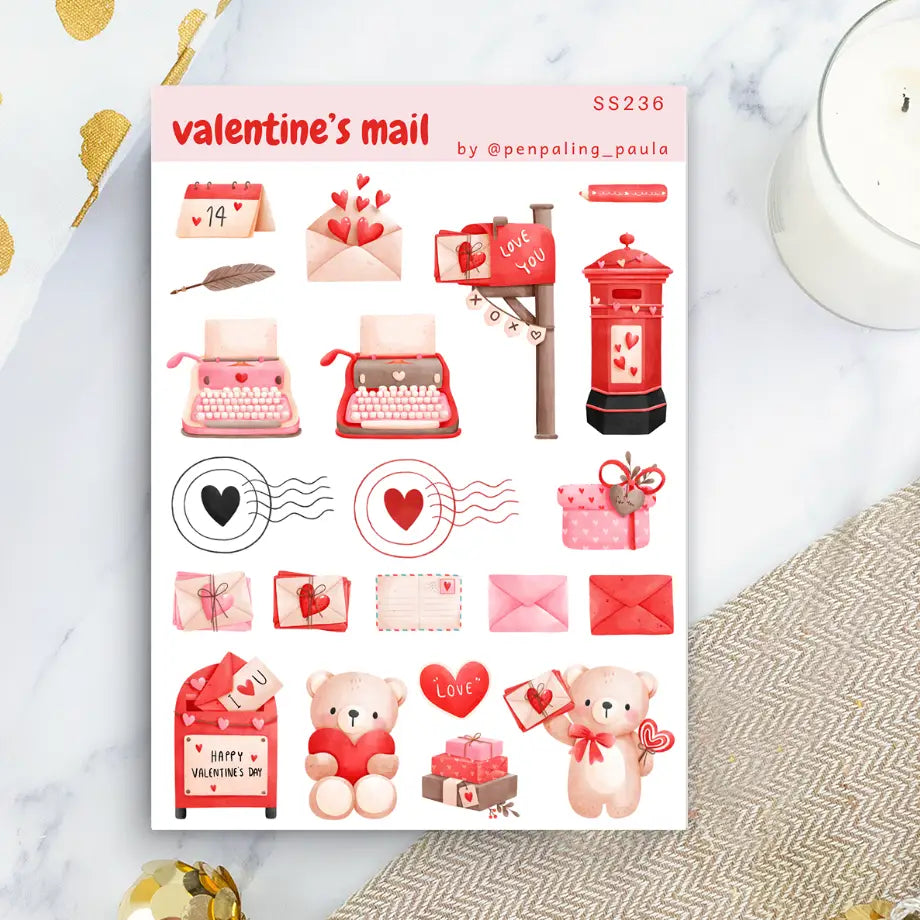 Valentine's Mail Sticker Sheet