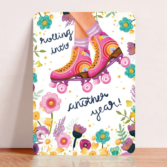 Rolling Into Another Year Postcard