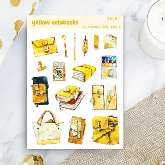 Yellow Notebook Sticker Sheet