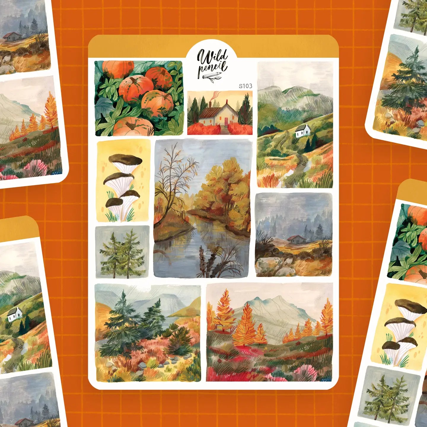 Fall Landscape Sticker Sheet