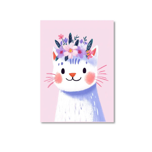 Cat with Flowers Postcard
