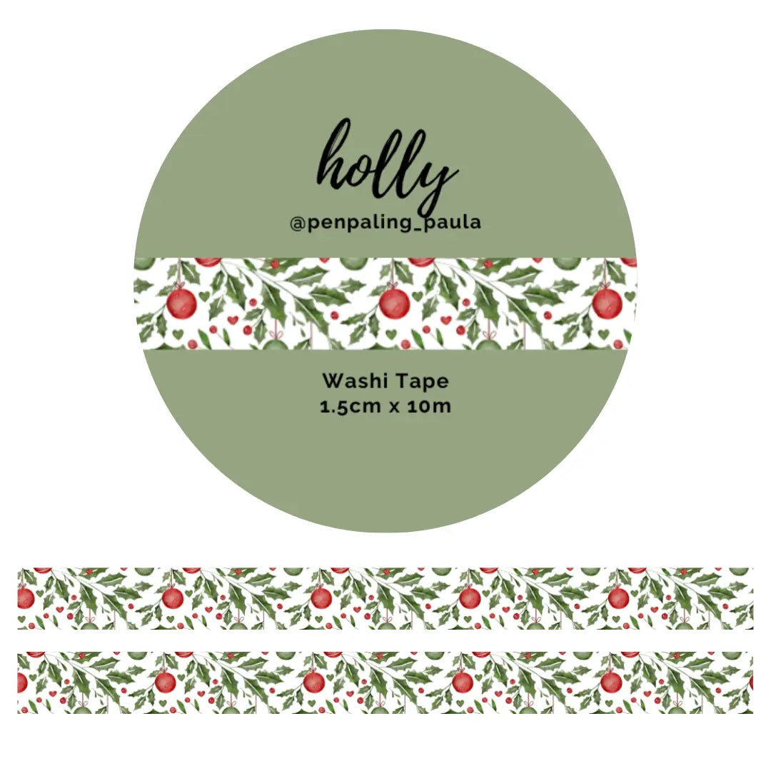 Holly Washi Tape