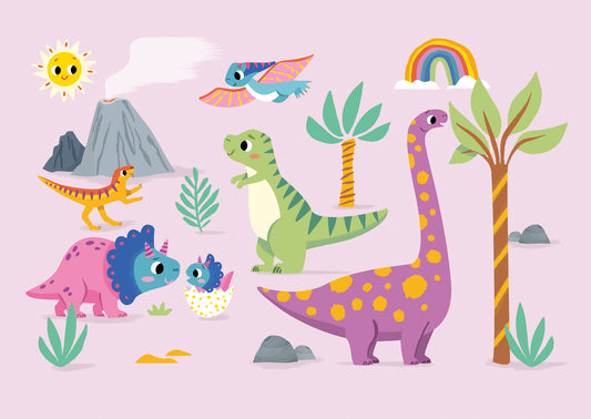 Pink Dinoland Postcard