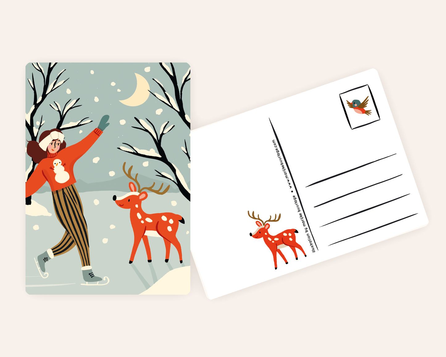 Night Skating Postcard