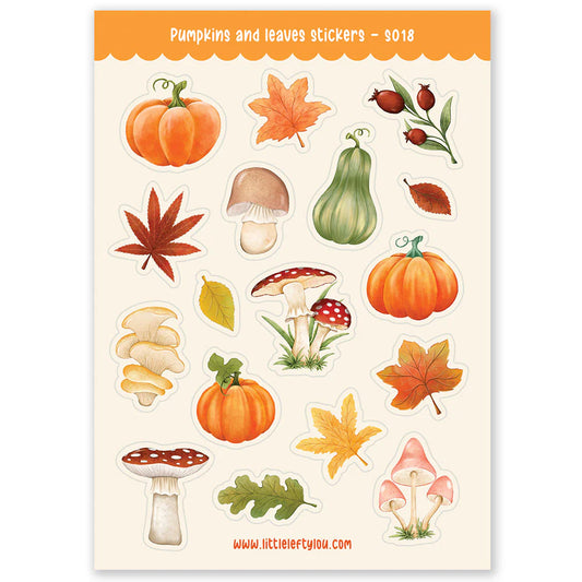 Pumpkins & Leaves Sticker Sheet