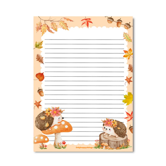 Autumn Hedgehog Notepad