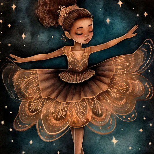 Ballet Dancer Golden Postcard