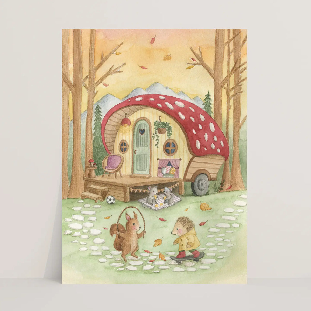 Playing Outside Postcard