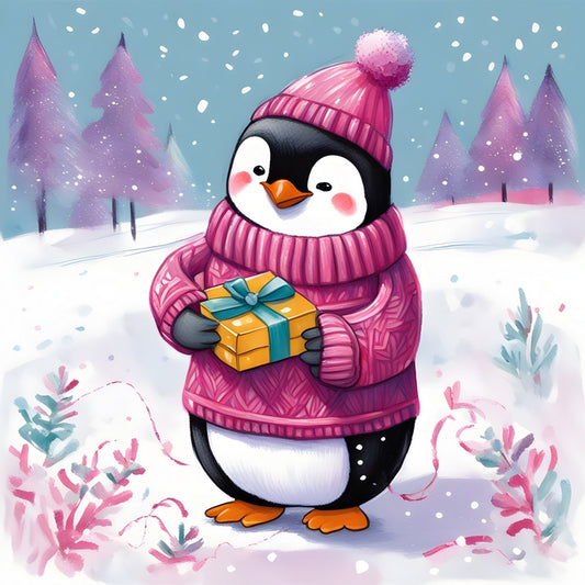 Present Penguin Postcard