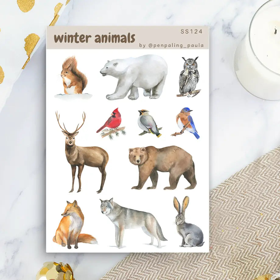 Winter Animals Sticker Sheet