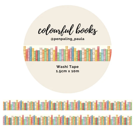 Colorful Books Washi Tape