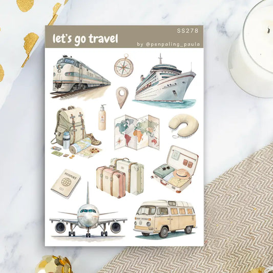 Let's Go Travel Sticker Sheet