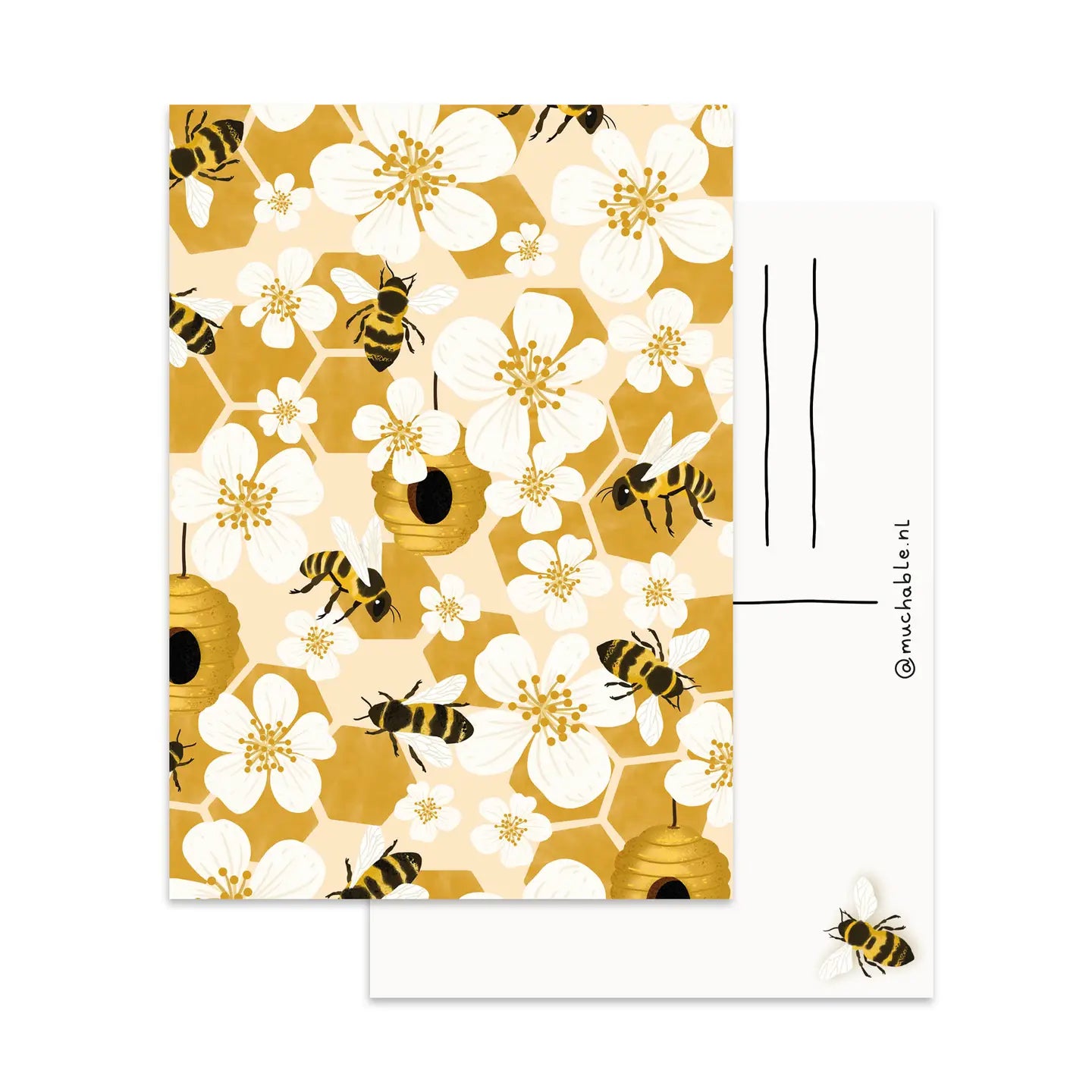 Bees & Flowers Postcard