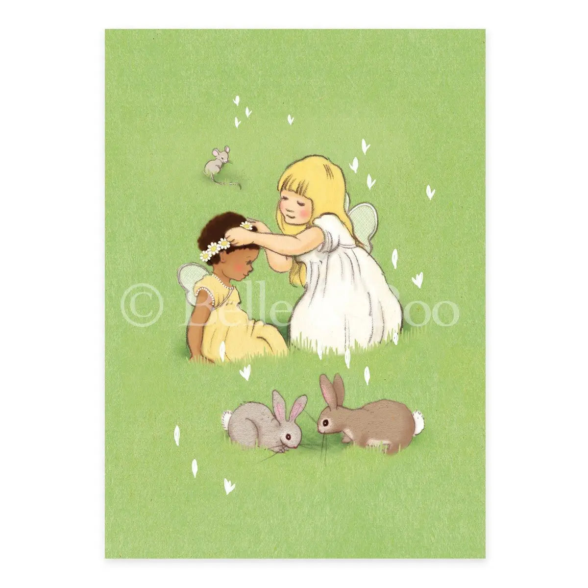 Belle & Boo Postcard "Daisy Chain Friends"