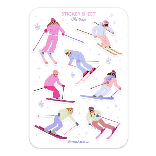 Girls' Ski Trip Sticker Sheet